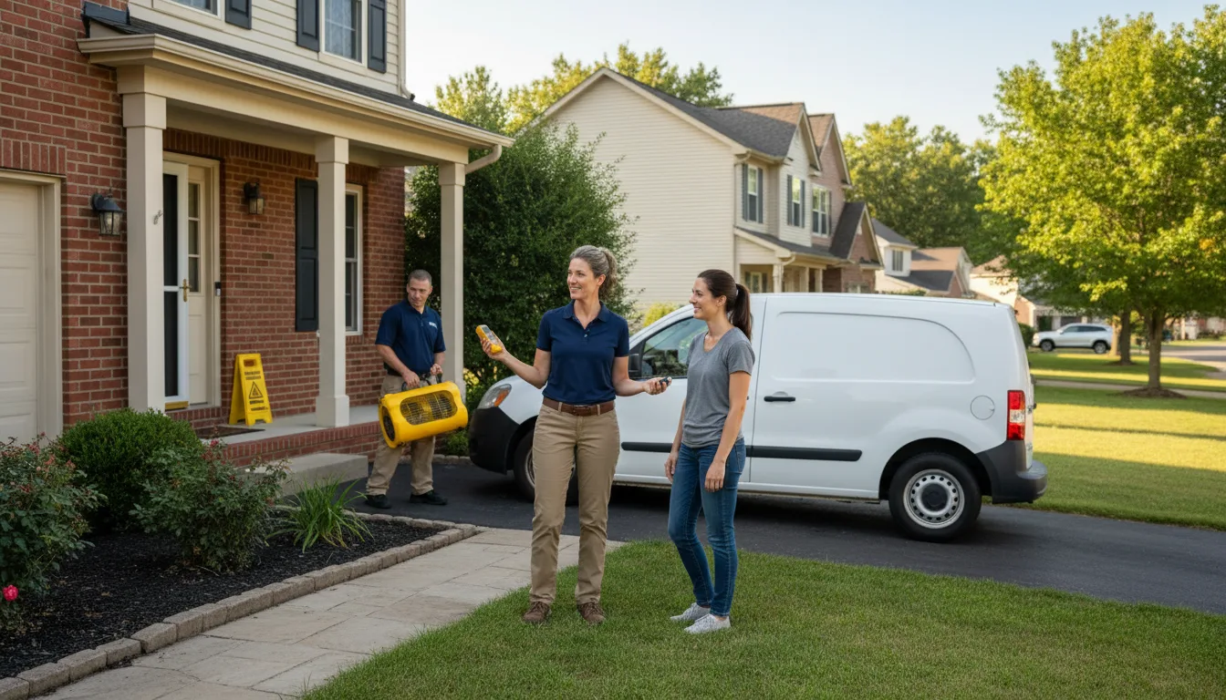 Residential water damage restoration in Toccopola, MS